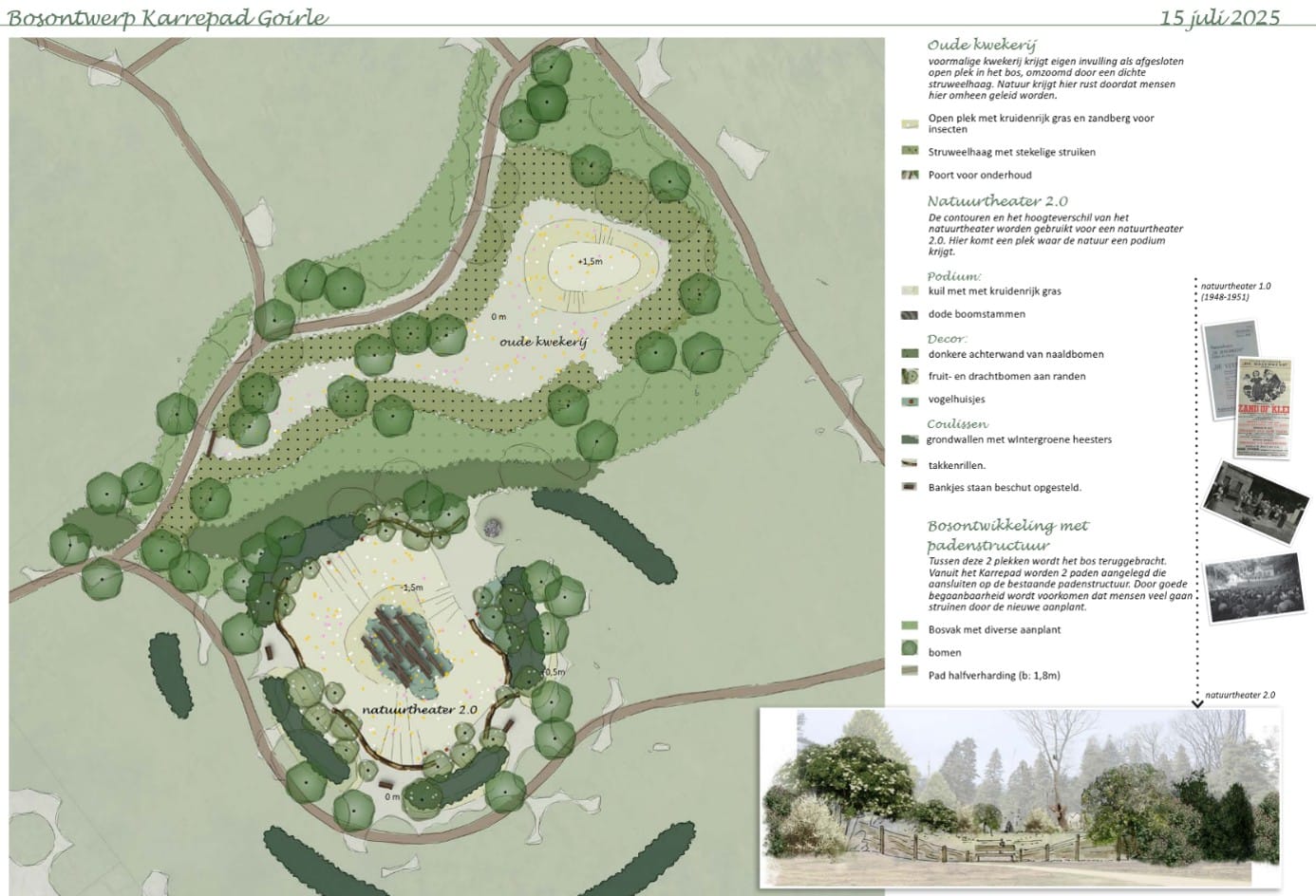 Beplantingsplan voormalig Bostheater Karrepad